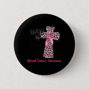 Macaron Rond 5 Cm Par la foi Conscience du cancer du sein Christian 