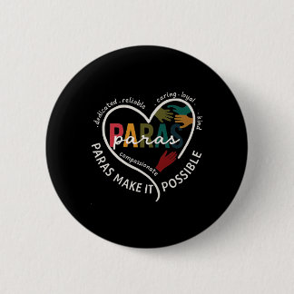 Macaron Rond 5 Cm Para Heart Paraprofessionnel Enseignant Paraéducat
