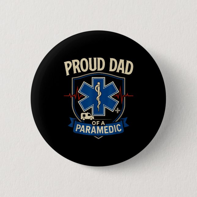 Macaron Rond 5 Cm Paramedic Dad Proud Dad Of A Paramedic  (Devant)