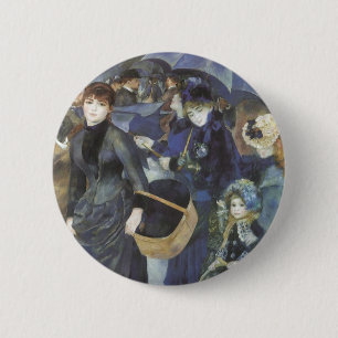 Macaron Rond 5 Cm Parapluies par Pierre Renoir, Impressionnisme Vint