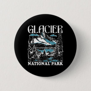 Macaron Rond 5 Cm Parc national de Glacier Art de la nature sauvage