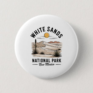 Macaron Rond 5 Cm Parc national de White Sands Souvenir Nouveau-Mexi