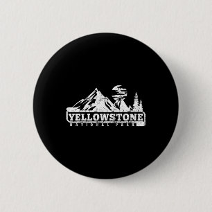 Macaron Rond 5 Cm Parc national de Yellowstone J'adore Randonnée Sen
