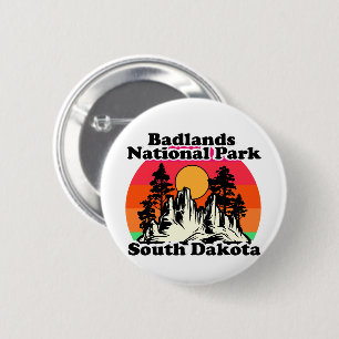 Macaron Rond 5 Cm Parc national des Badlands vintage