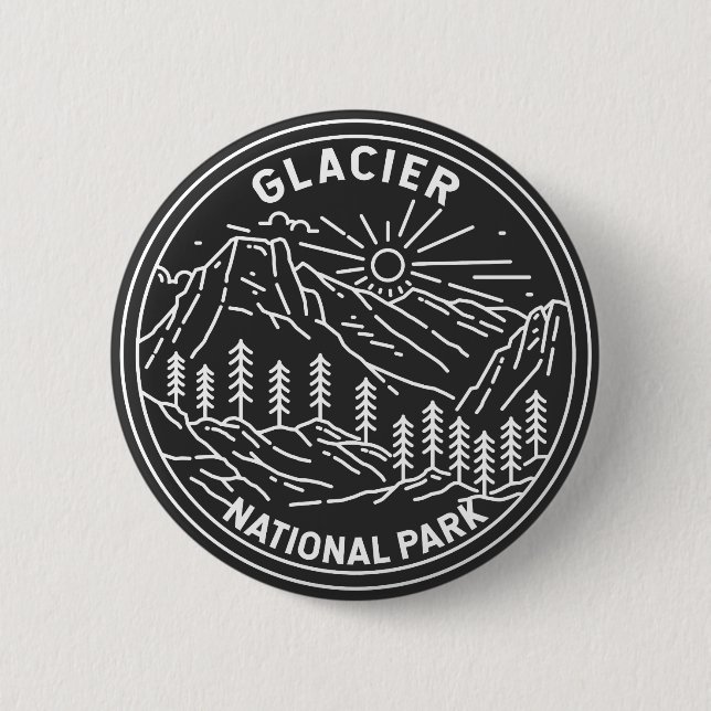 Macaron Rond 5 Cm Parc national des Glaciers Montana Monoline (Devant)