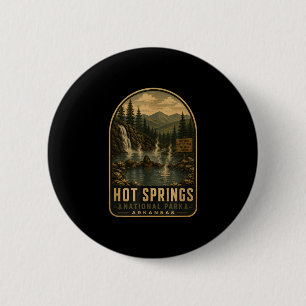 Macaron Rond 5 Cm Parc national des sources chaudes bigfoot vintage
