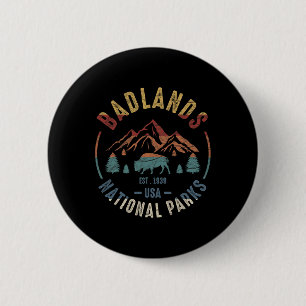 Macaron Rond 5 Cm Parc national Dlands Dakota du Sud Le Mont Rushmo