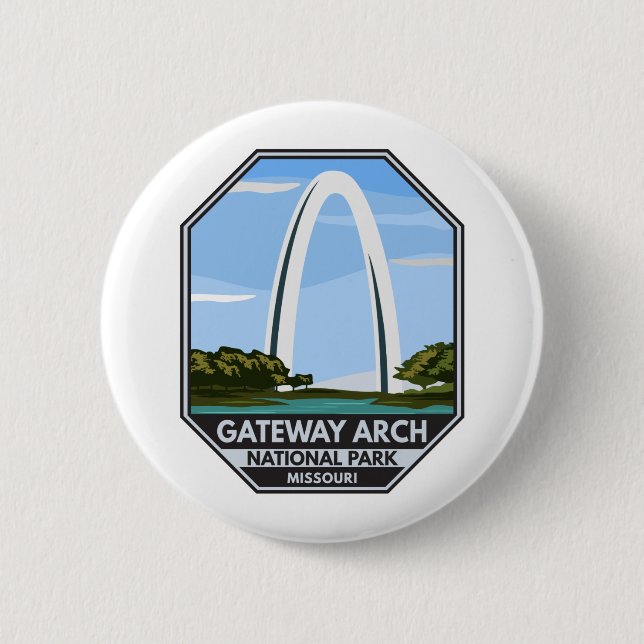 Macaron Rond 5 Cm Parc national Gateway Arch Missouri (Devant)