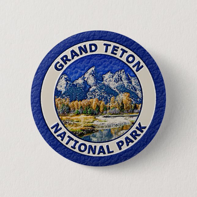 Macaron Rond 5 Cm Parc national grand de Teton (Devant)