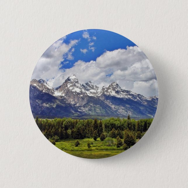 Macaron Rond 5 Cm Parc national grand de Teton (Devant)
