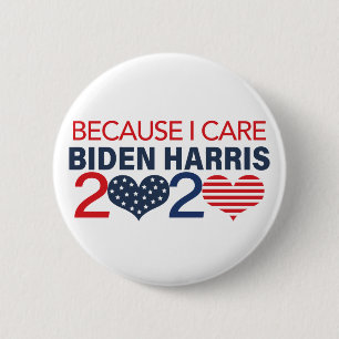 Macaron Rond 5 Cm Parce que je m'intéresse Biden Harris 2020