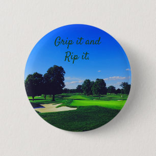 Macaron Rond 5 Cm Parcours de golf Grip it et Rip it