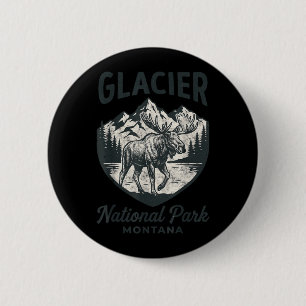 Macaron Rond 5 Cm Parcs nationaux Glacier Montana Extérieur Nature