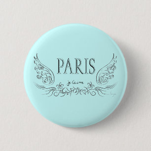 Macaron Rond 5 Cm PARIS Je t'aime