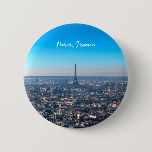 Macaron Rond 5 Cm Paris Skyline