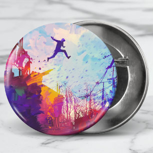 Macaron Rond 5 Cm Parkour Urban Free Running Freestyling Art Moderne