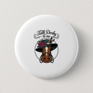Macaron Rond 5 Cm Parle Derby à Moi Design de Chapeau de Cheval Vint