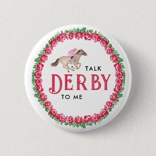 Macaron Rond 5 Cm Parlez Derby   Mariage de Derby de Course de Cheva