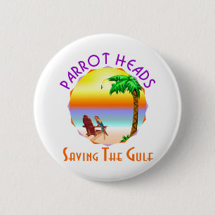 Macaron Rond 5 Cm Parrot les têtes sauvant le Golfe de l'huile de B