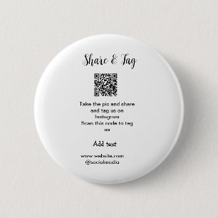 Macaron Rond 5 Cm Partager et marquer sur Instagram scan QR ajouter