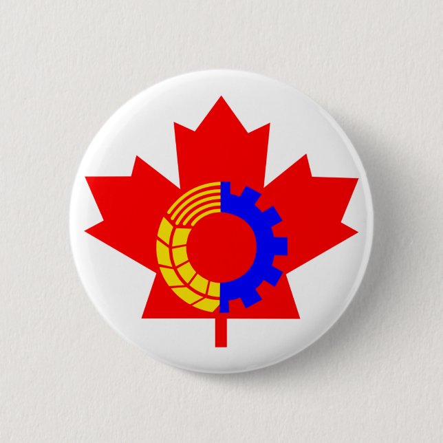 Macaron Rond 5 Cm Parti communiste du Canada (Devant)