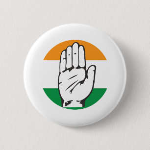 Macaron Rond 5 Cm Parti du Congrès de symbole de main de l'Inde