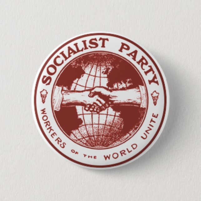 Macaron Rond 5 Cm Parti Socialiste Amérique (Devant)