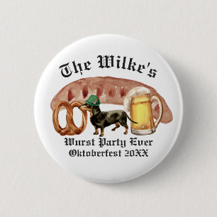 Macaron Rond 5 Cm Parti Wurst   Bouton de l'Aquarelle Oktoberfest
