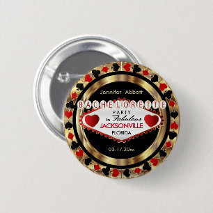 Macaron Rond 5 Cm Partie de Bachelorette de style de Vegas - ville