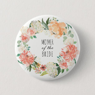 Macaron Rond 5 Cm Partie nuptiale florale d'aquarelle