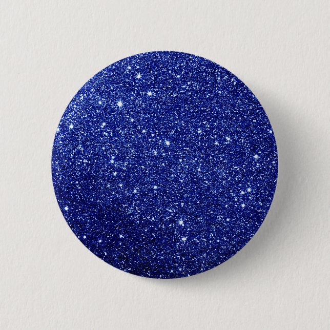 Macaron Rond 5 Cm Parties scintillant bleue moderne (Devant)