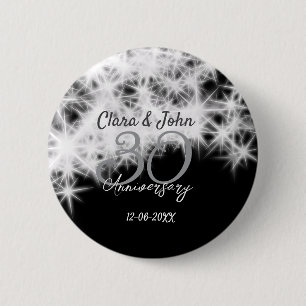 Macaron Rond 5 Cm Parties scintillant d'anniversaire du 30e mariage 