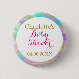 Macaron Rond 5 Cm Parties scintillant d'or couleur Baby shower de fi