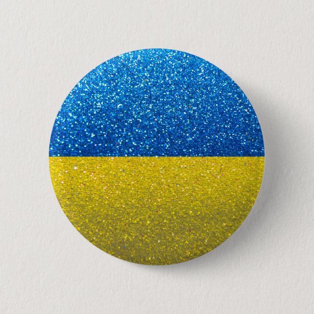 Macaron Rond 5 Cm Parties scintillant drapeau ukrainien Ukraine Mode (Devant)