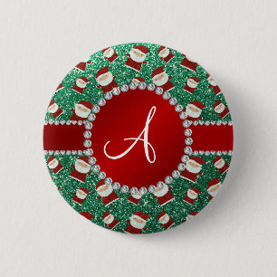 Macaron Rond 5 Cm parties scintillant verte à la menthe noël santa