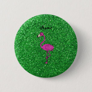 Macaron Rond 5 Cm Parties scintillantes roses nommées personnalisé