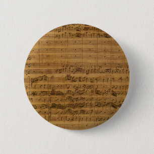 Macaron Rond 5 Cm Partition vintage de Johann Sebastian Bach