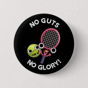 Macaron Rond 5 Cm Pas De Coups Pas De Glory Funny Tennis Pun Dark BG