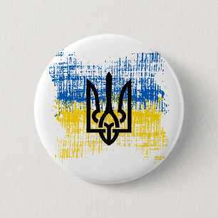 Macaron Rond 5 Cm Pas de guerre en Ukraine - Soutenez l'Ukraine Café