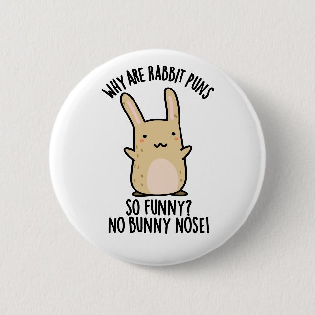 Macaron Rond 5 Cm Pas de lapin Nez Drôle Lapin Puns (Devant)