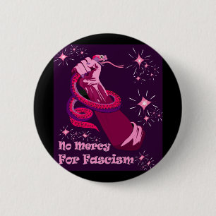 Macaron Rond 5 Cm Pas de miséricorde pour le fascisme 2025 Girly Pop