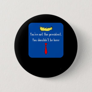 Macaron Rond 5 Cm Pas le président - Bleu