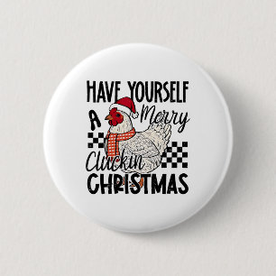 Macaron Rond 5 Cm Passez un joyeux Noël caquetant Poulet C