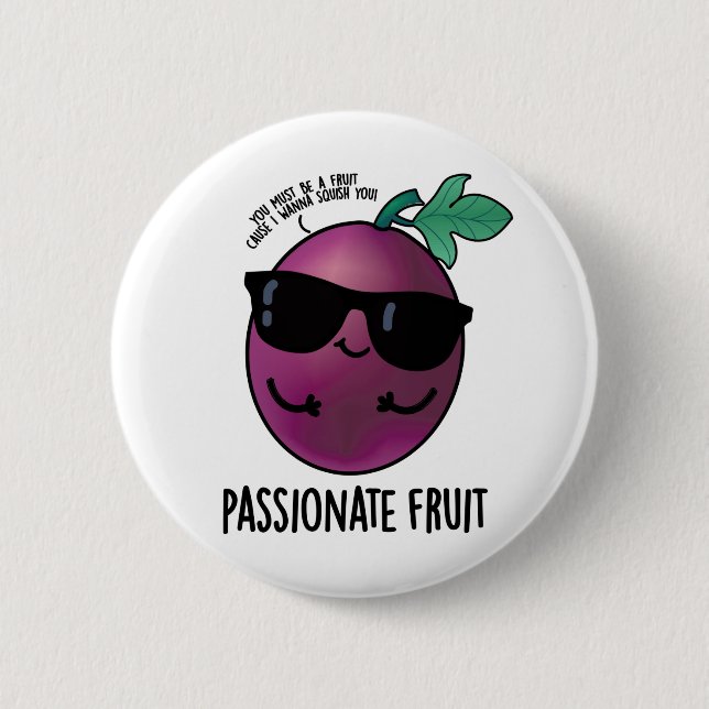 Macaron Rond 5 Cm Passionné Fruit Amusant Passion Fruit Pun (Devant)