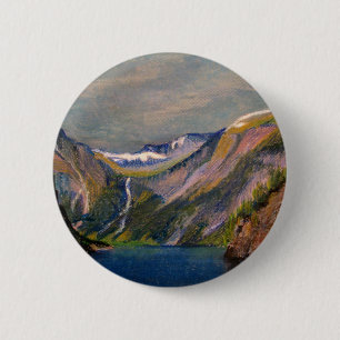 Macaron Rond 5 Cm Pastel norvégien de pétrole de fjord