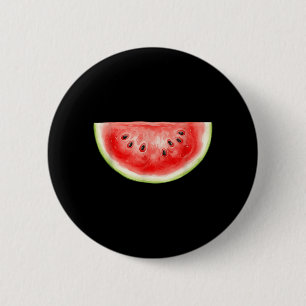 Macaron Rond 5 Cm Pastèque Eté Aquarelle Fruit Tranches Juteux