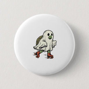 Macaron Rond 5 Cm Patin à roulettes Tortue Fantôme Halloween Vintage