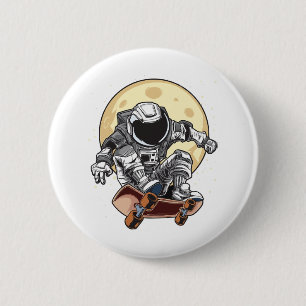 Macaron Rond 5 Cm Patin Astronaute