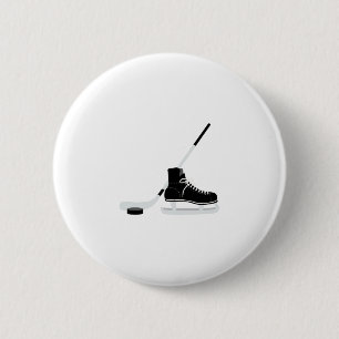 Macaron Rond 5 Cm Patin de hockey sur glace