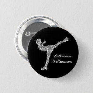 Macaron Rond 5 Cm Patinage artistique personnalisé Patinage sur glac